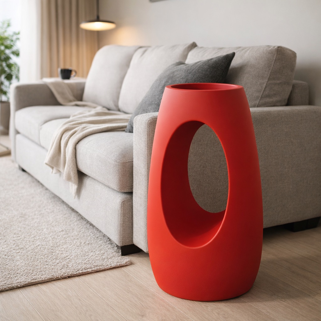 Напольная ваза-скульптура с овальным вырезом